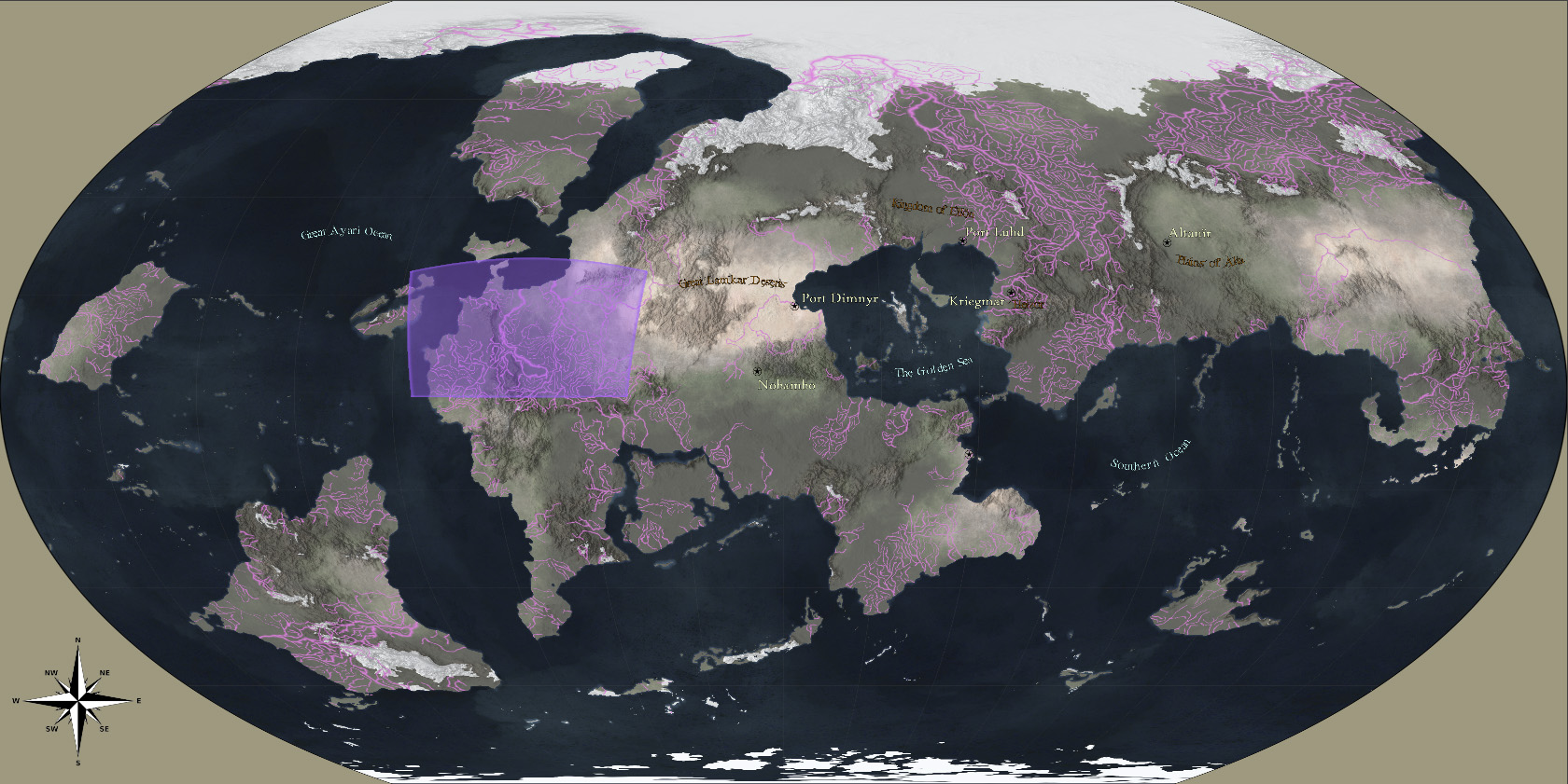 Sample world map - regional map extraction